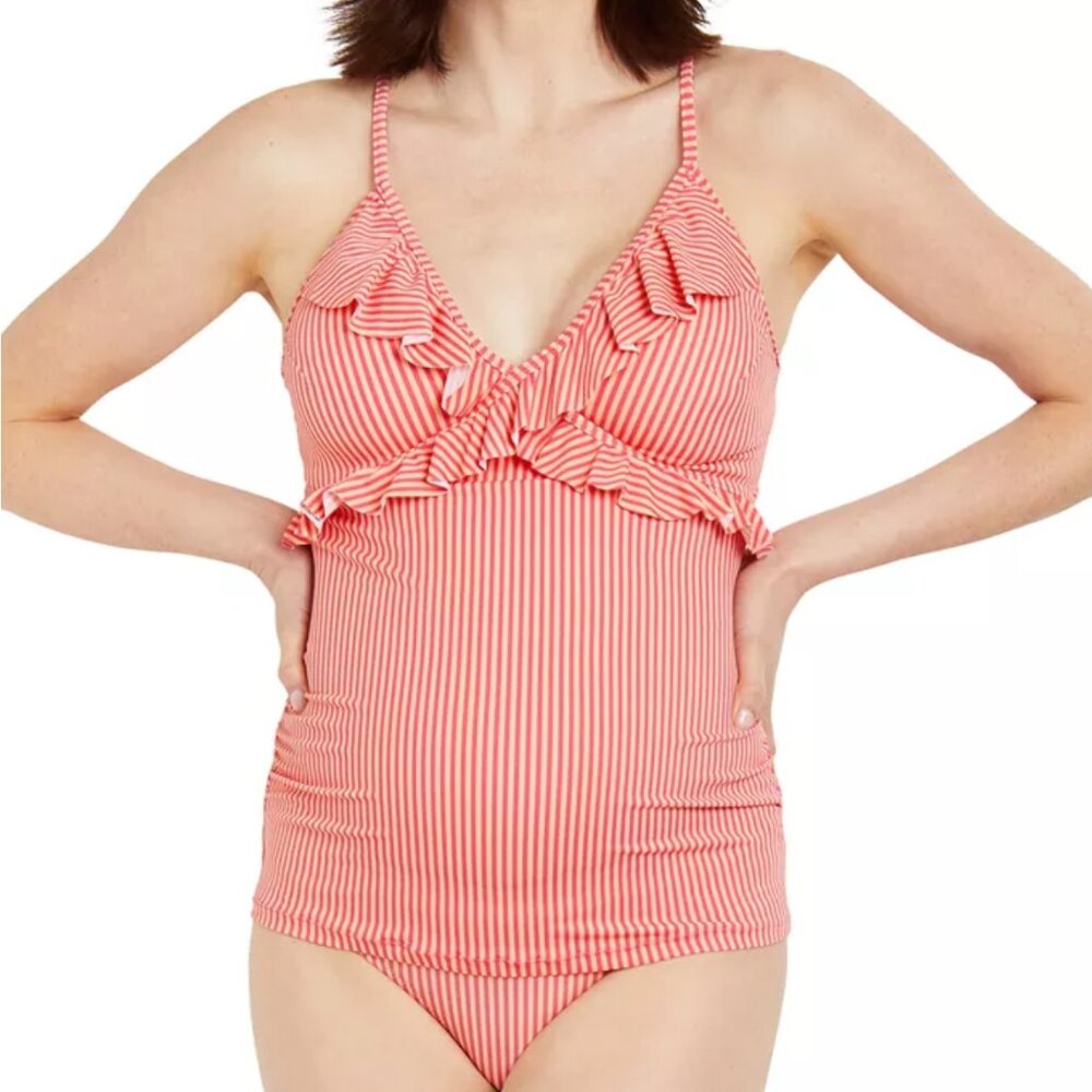 Motherhood Maternity Ruffled Tankini Swimsuit size small